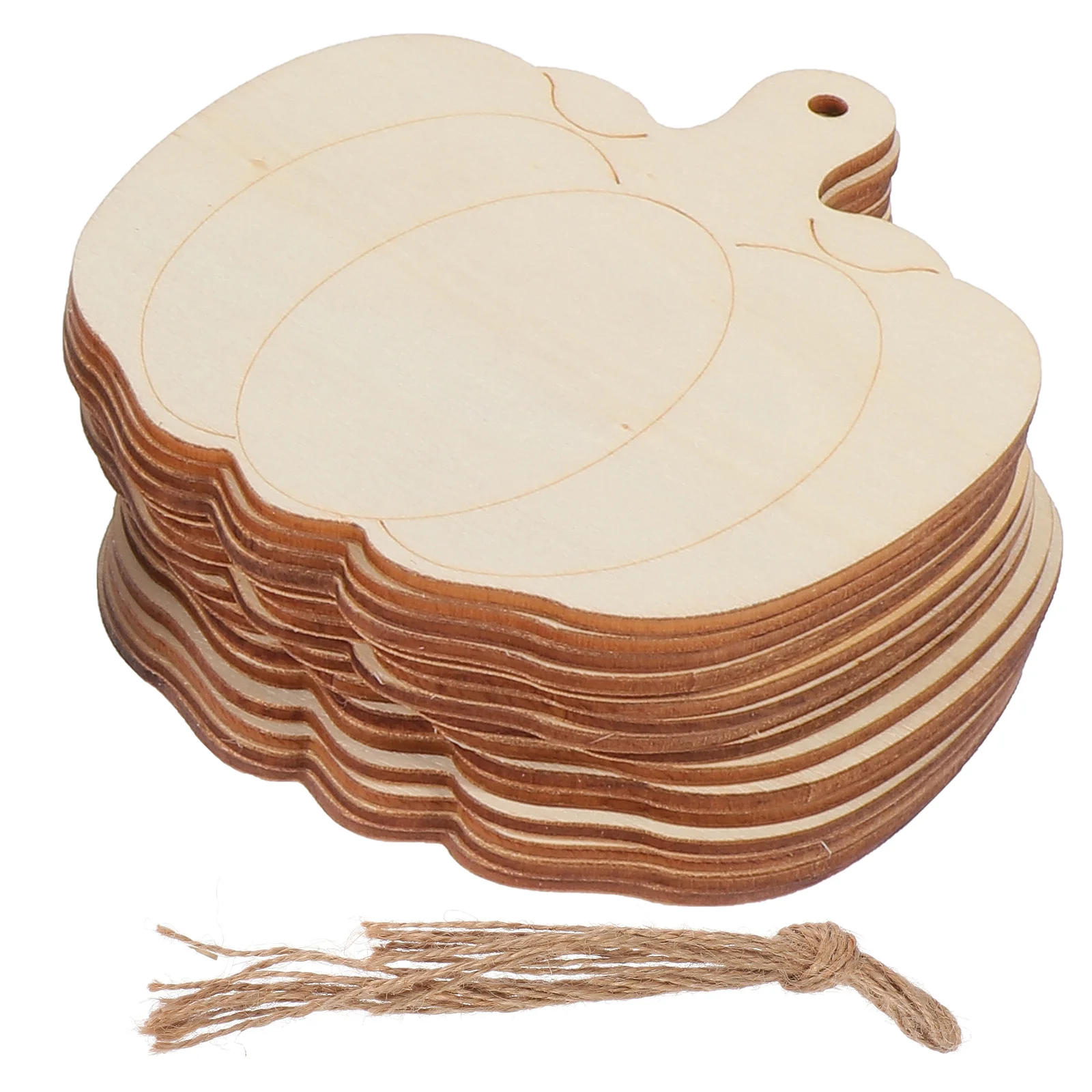 

30Pcs Wooden Pumpkin Cutouts White Embryo Wood Slices DIY Halloween Decorative Craft Supplies Graffiti Painting Wood Chips