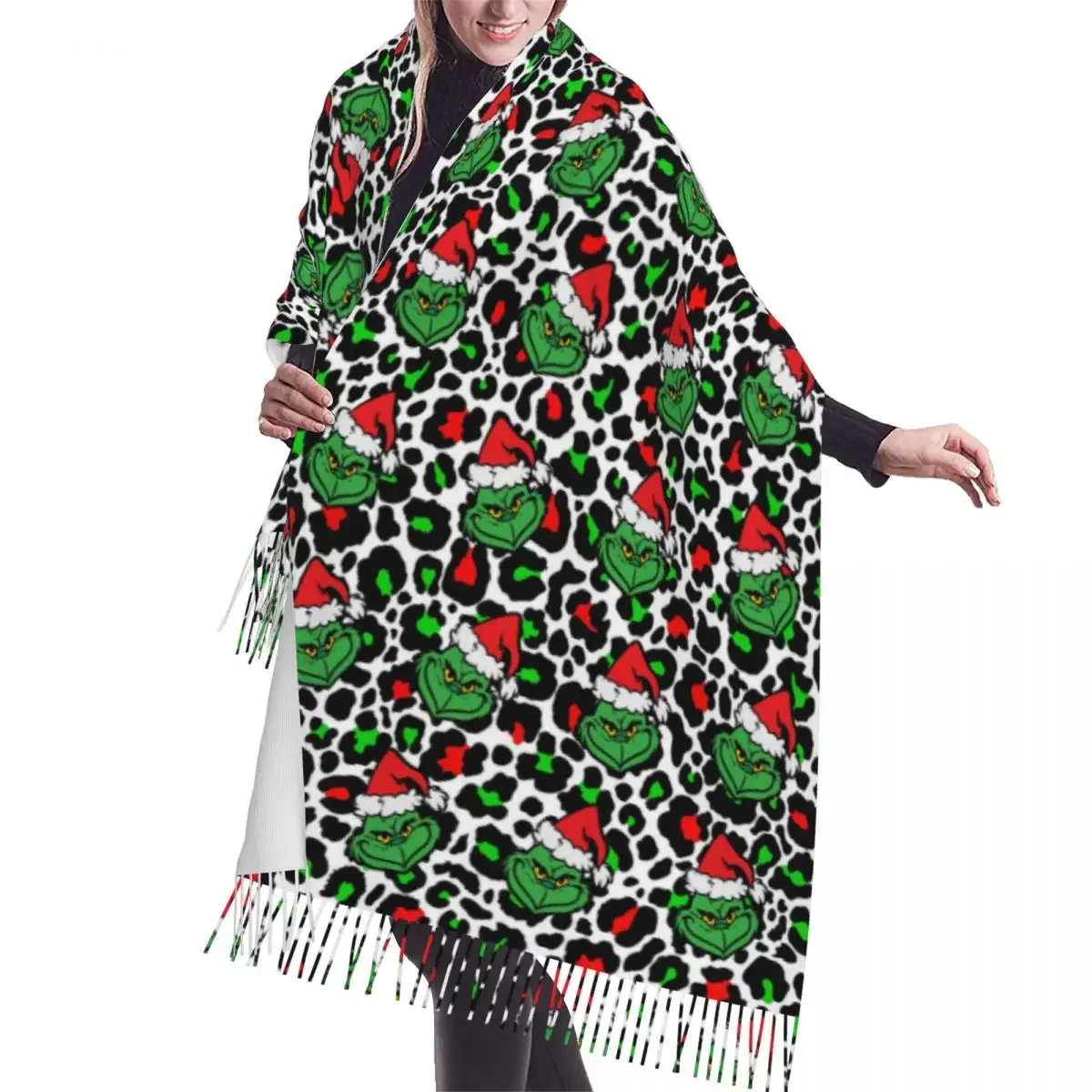 Personalized Printed Cheetah Scarf Men Women Winter Fall Warm Fashion Versatile Scarves Christmas Holiday Shawl Wrap