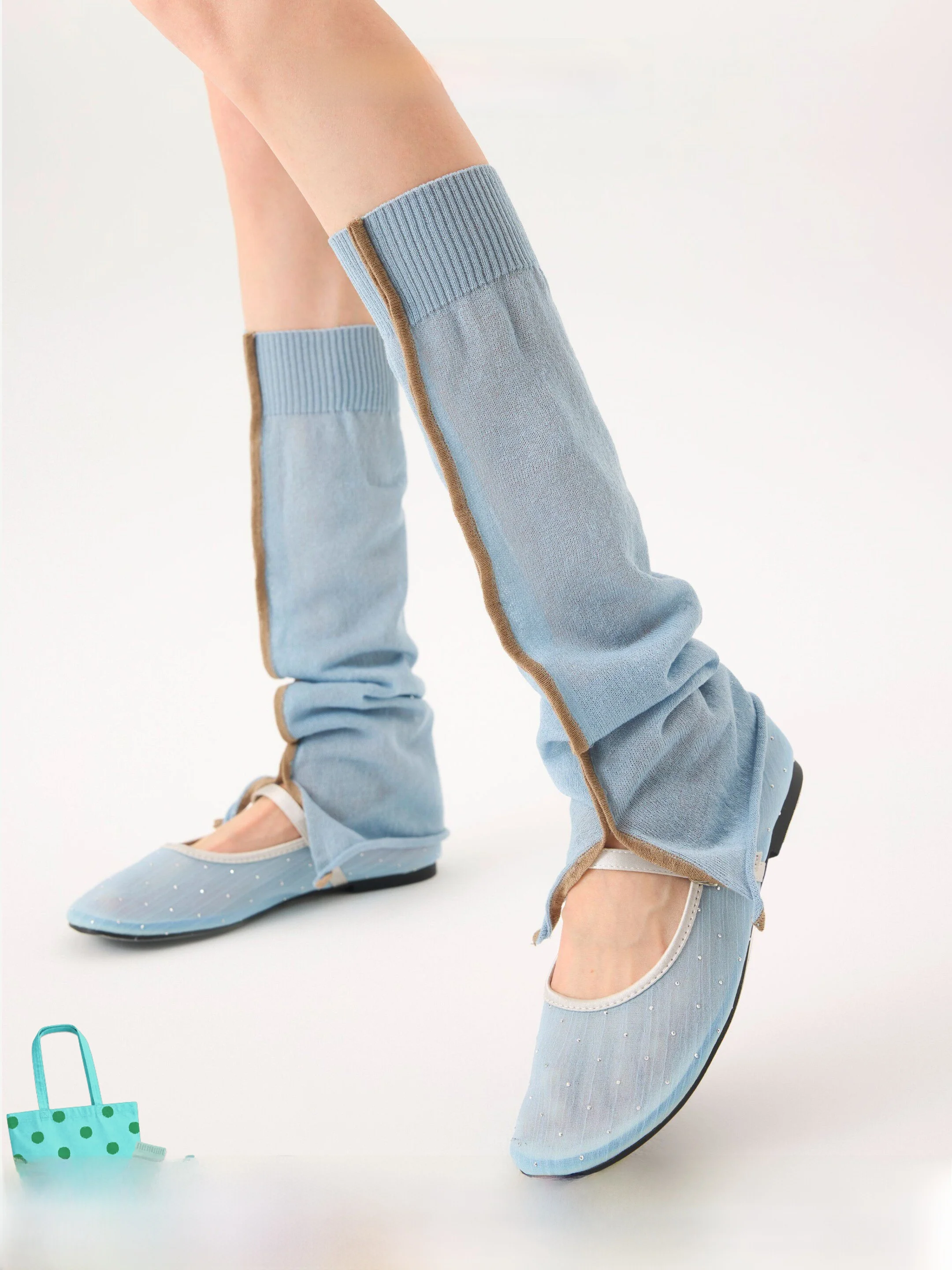 women's-mid-calf-breathable-thin-socks-summer-style-ballet-blue-miu-stackable-socks-comfortable-elastic-knitted-stockings