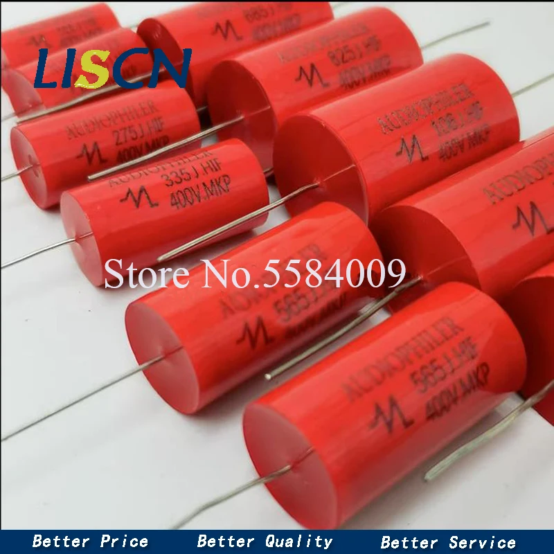 2pcs Audiophiler Axial MKP Capacitor Audio 400V 10UF/400V 0.1UF 1UF 3.3UF 4.7UF 6.8UF 7.5UF 8.2UF 12UF 15UF 18UF 22UF 33UF 47UF