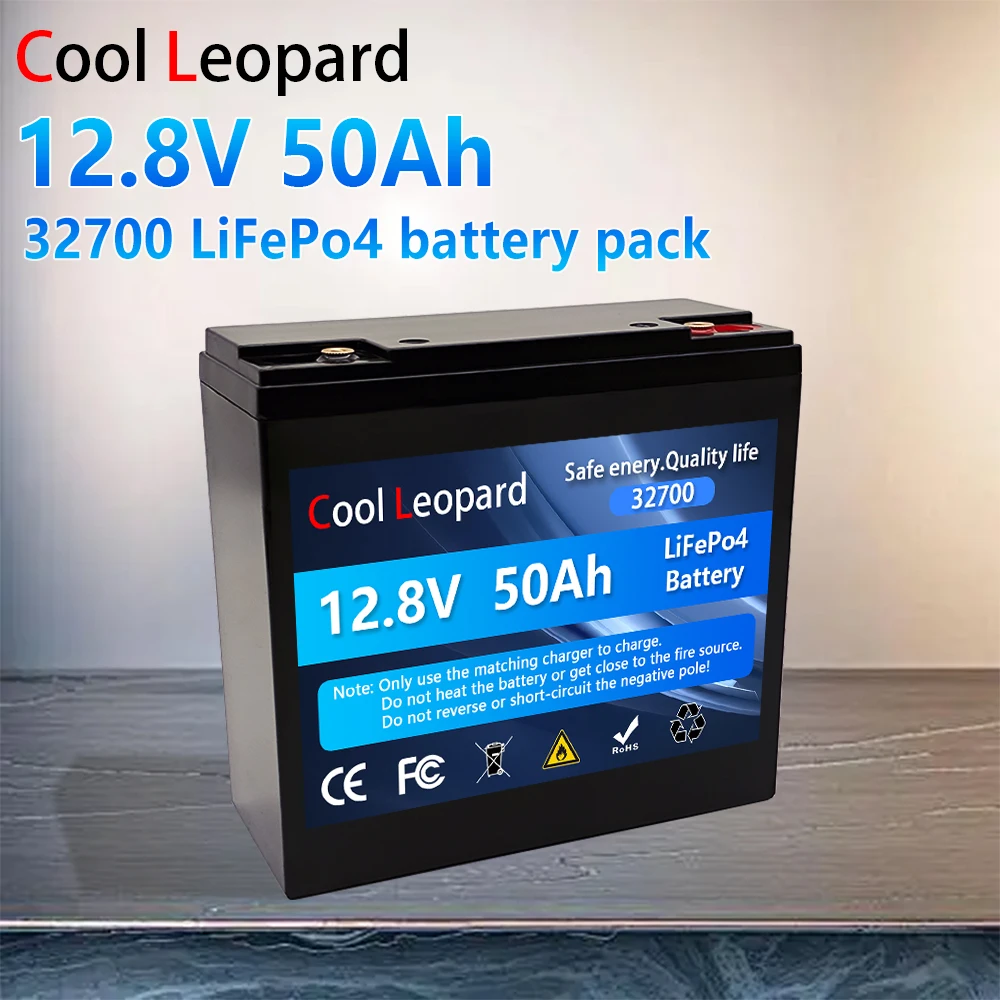 

New 32700 12.8V 50Ah lithium iron phosphate battery, for Solar Marine Fish Finder Lighting LiFePo4 Battery Built-in 100A BMS