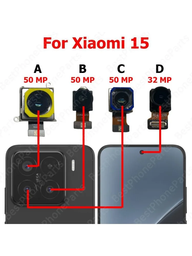 Kamera do Xiaomi 15 Tylna Przednia Moduł Kamery Selfie Części Zamienne do Telefonu Komórkowego — 2