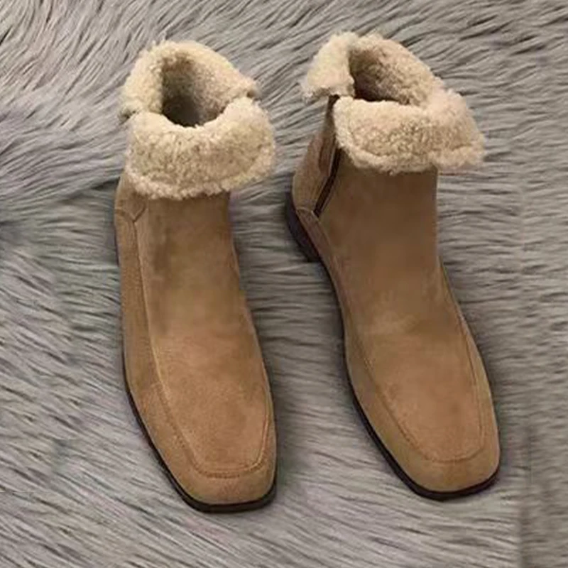 2026 New Fur Ankle Boots for Women Suede Warm Cotton Shoes Fashion Short Plush Winter Boots Cozy Dress Casual Woman Snow Botas - view 3