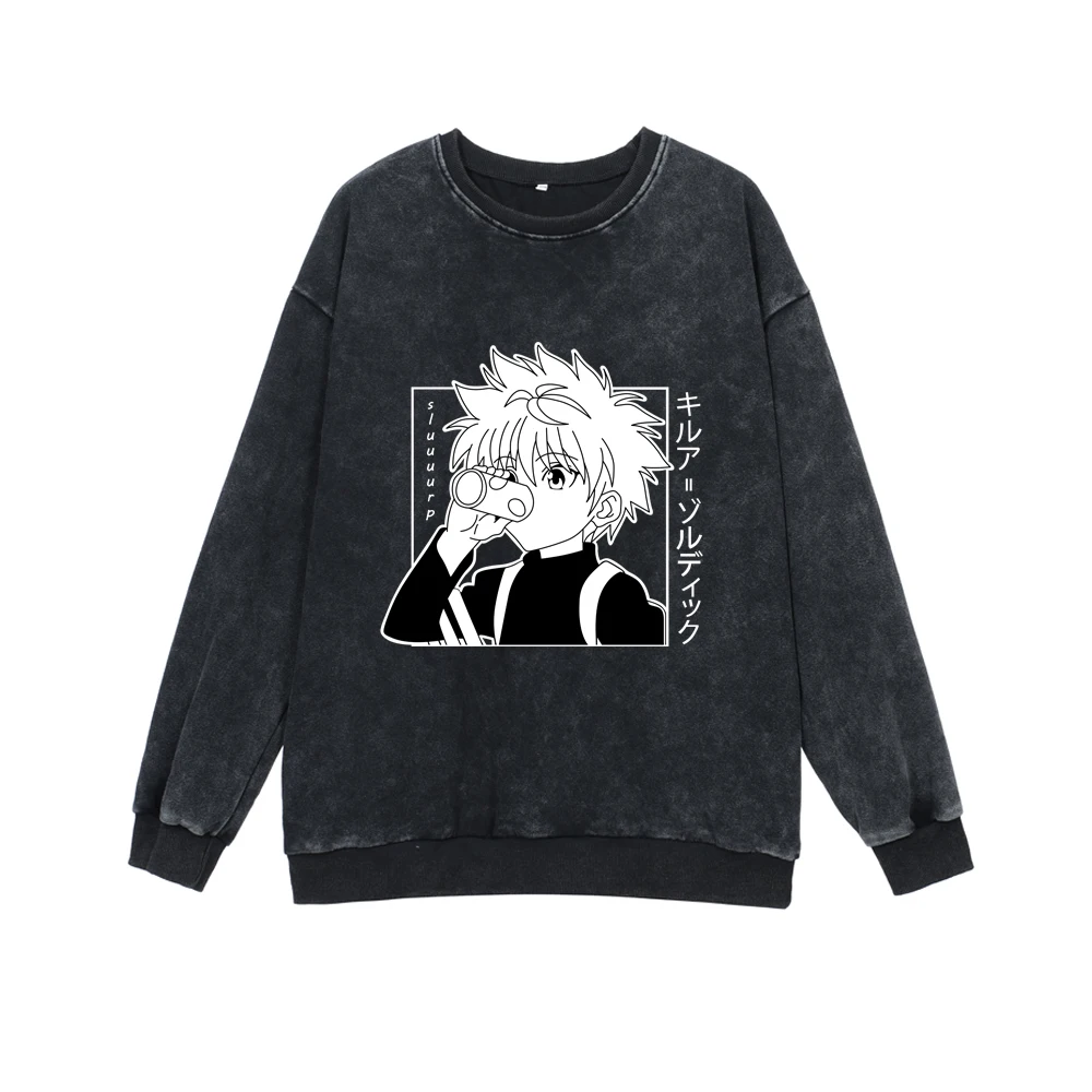 Hunter X Hunter Anime Sweatshirts 100% Cotton for Men Women Manga Tshirt Long Sleeve Gothic Harajuku Pullover Casual Streetwear