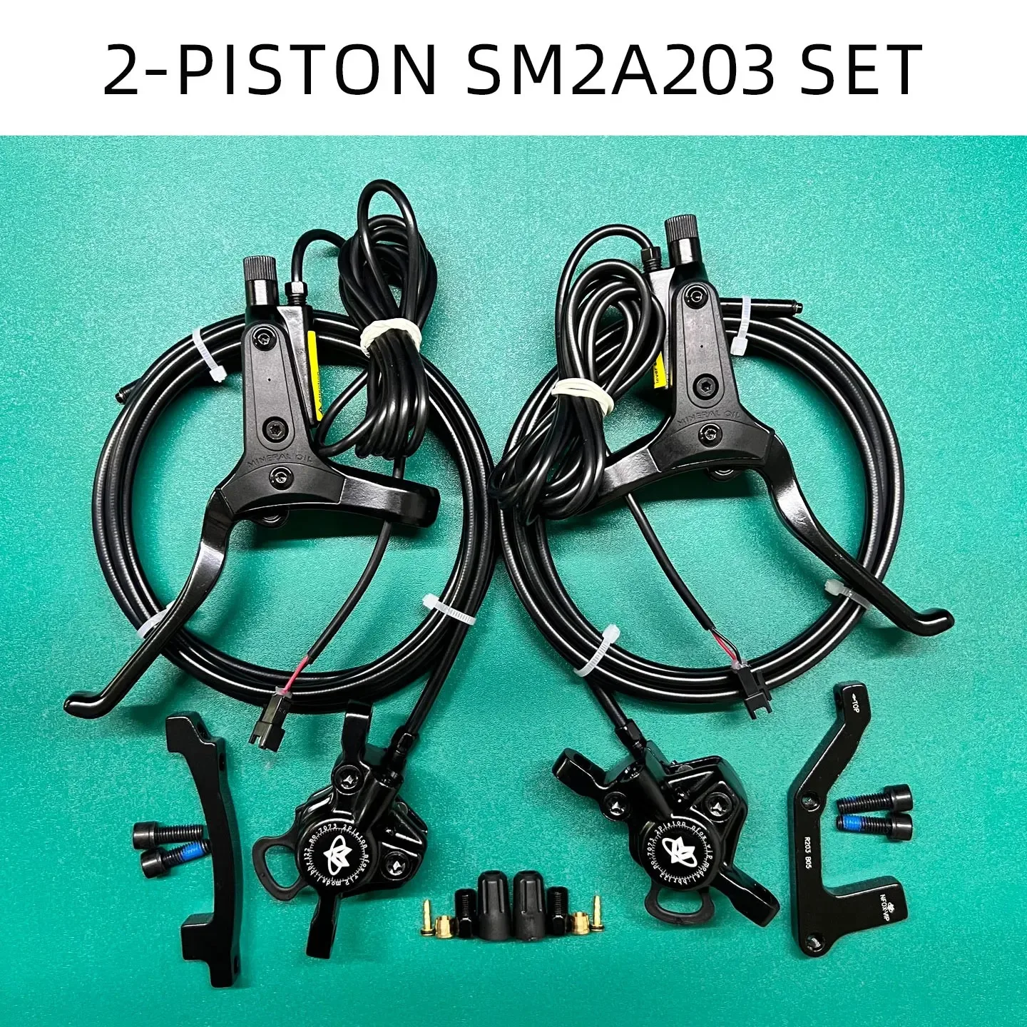 NFOX mountainbike hydraulische schijfremset SM2A vierzuigerremklauw elektrische scooter 2-pins 3-pins power-off hendel accessoires