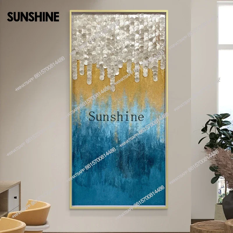 Artistic hand drawn gradient color shell decoration, artist's entrance background wall decoration