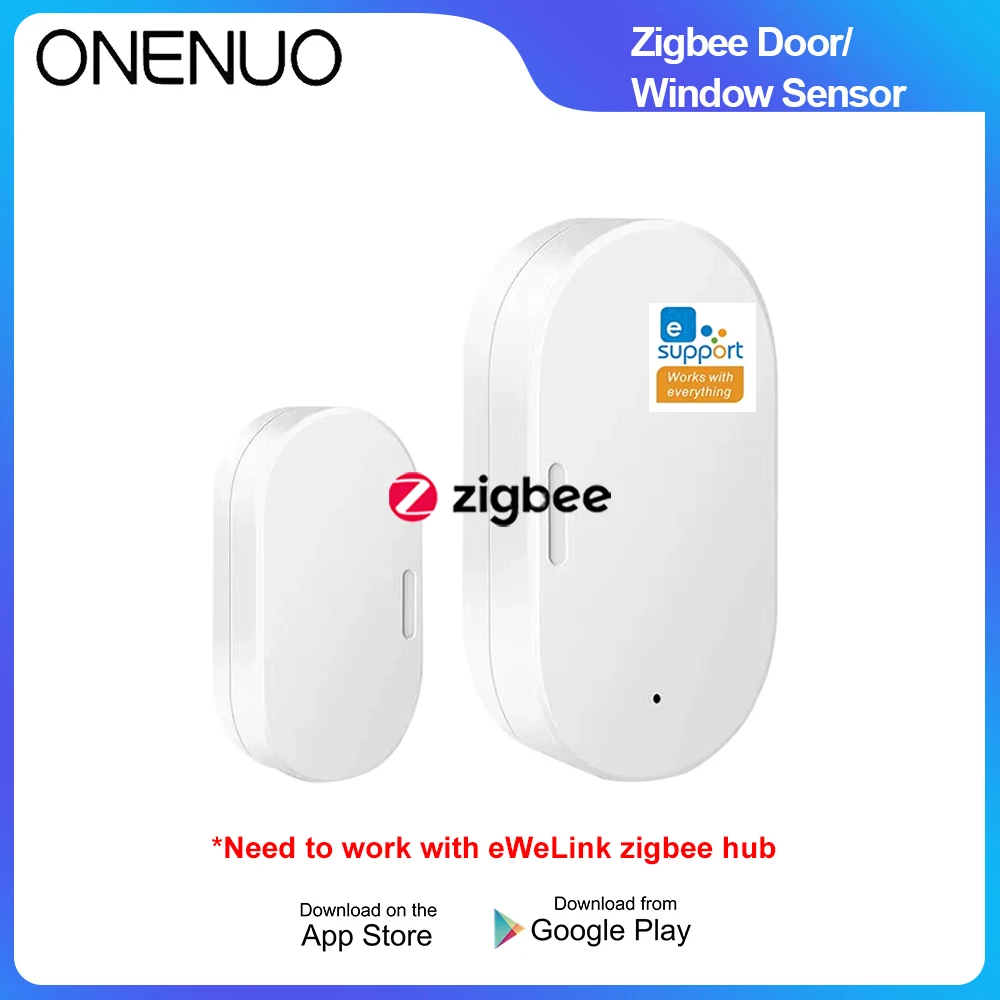 Zigbee Door Open/Closed Alarm Sensor Wireless Magnetic Window Detector Works With Ewelink APP Alexa Google Need Gateway