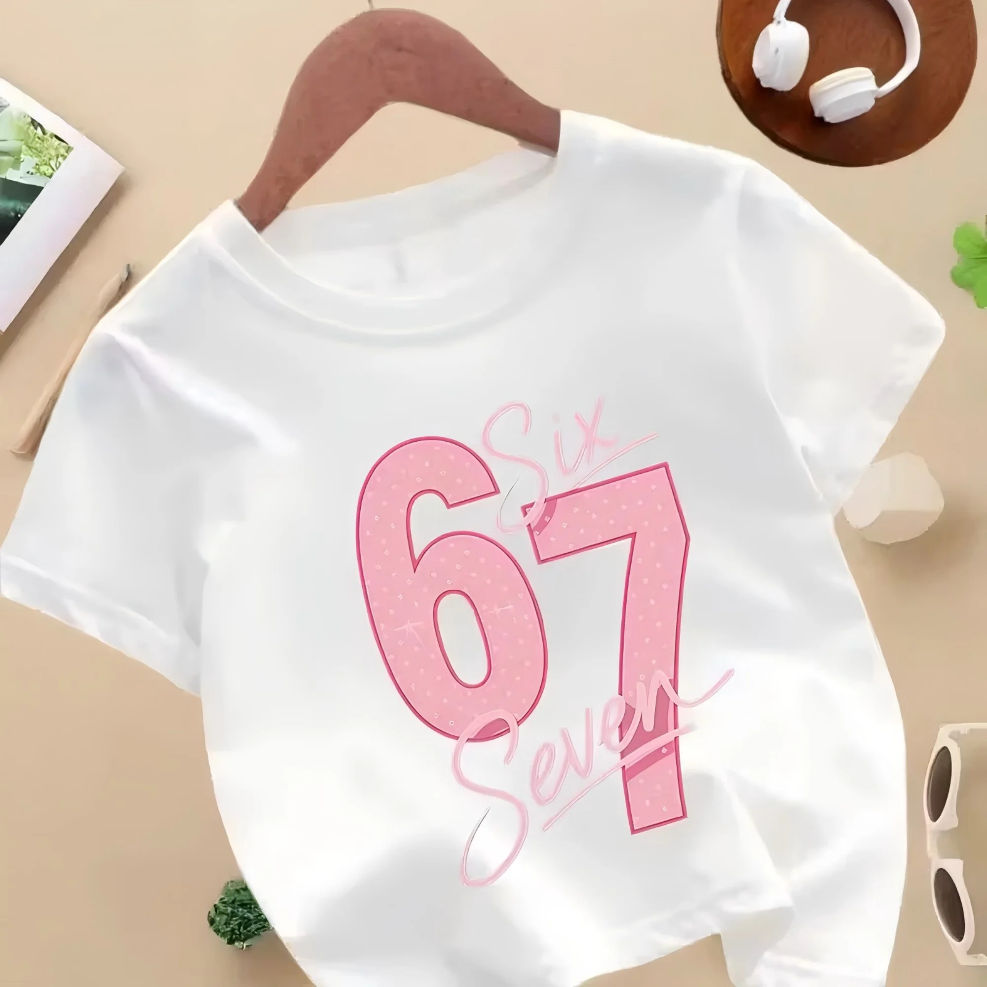 Creative design number 67 print t-shirt, Italian brainrotLatest Trendy Style t-shirt for boys and girls aged 3 to 14, fashion to