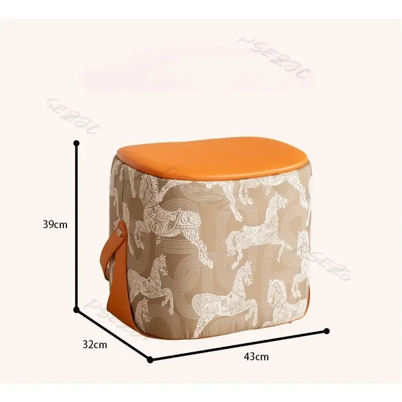 Portable Handheld Home Entrance Shoe Changing Saddle Stool Bedside Table Living Room Tea Table Makeup Stool