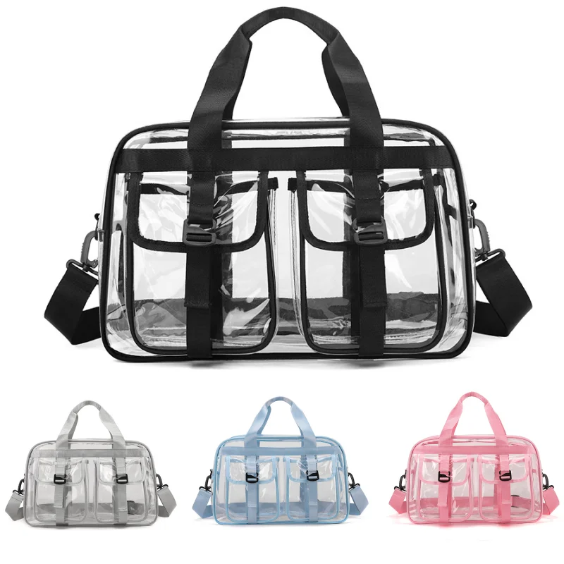 

Новая прозрачная дорожная сумка из ПВХ, сумка для спорта и фитнеса на открытом воздухе, легкая сумка через плечо на одно плечо большой вместимости