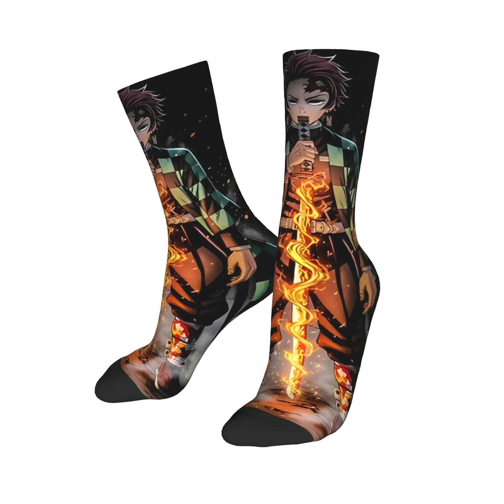 Funny Sock Bandai Demon Slayer Demon Slayer Harajuku Seamless Pattern Printed Men Crew Socks Casual Men's Socks