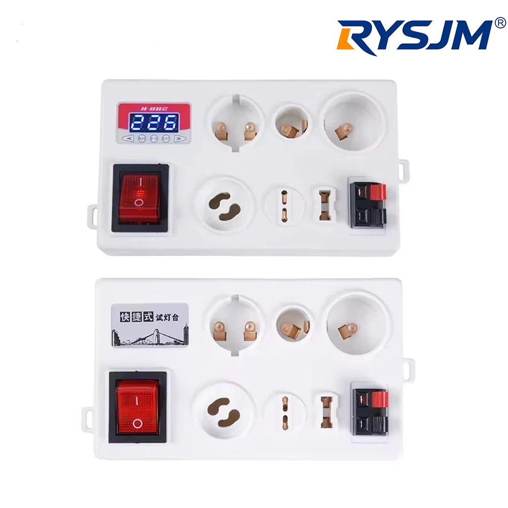 LED Lamp Bulb Light Voltage Power Quick Fast Tester Holder for E27 B22 E14 Lamp Bulb Light Test Box EU Plug With Power Display