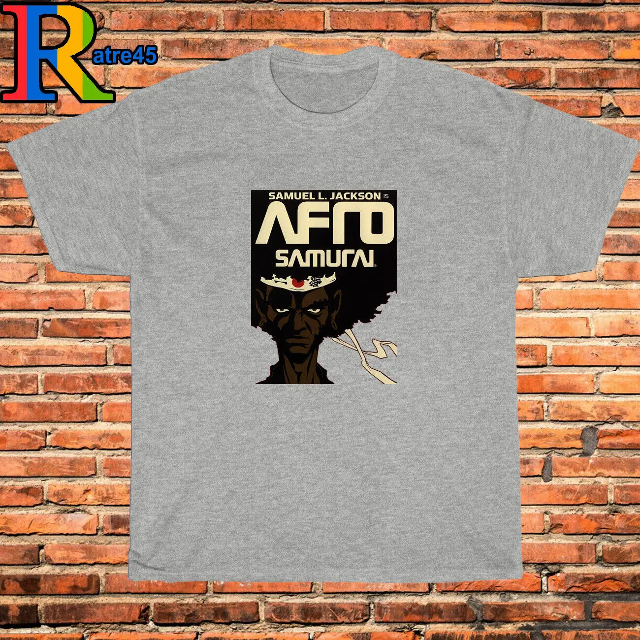 New T-Shirt Afro Samurai Anime Cartoon Logo Black/Grey/White/Navy Size S-3XL