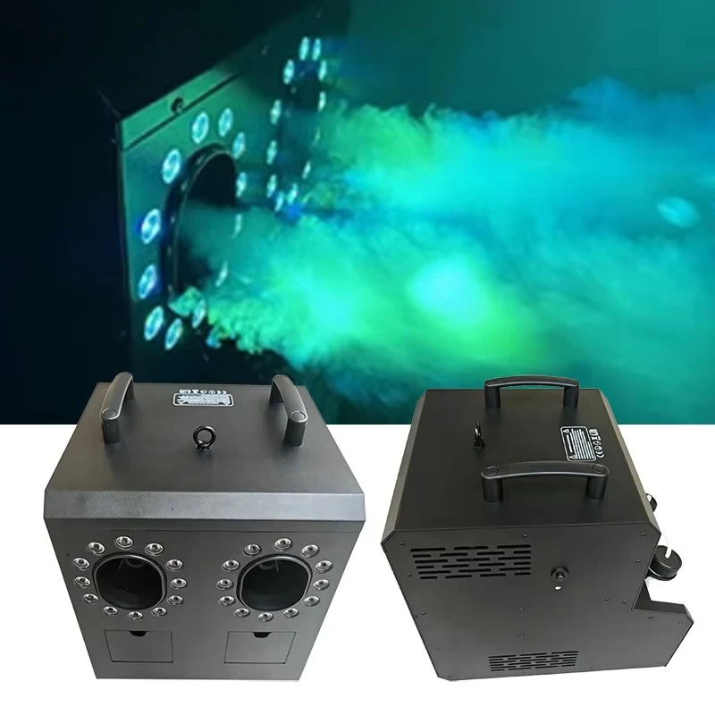 New Arrival 1500W 2Holes Fog Bubbles Machine RGBW DMX512 Controller 1.5L Romantic Smoke and Bubble Machine for Bar Wedding Party