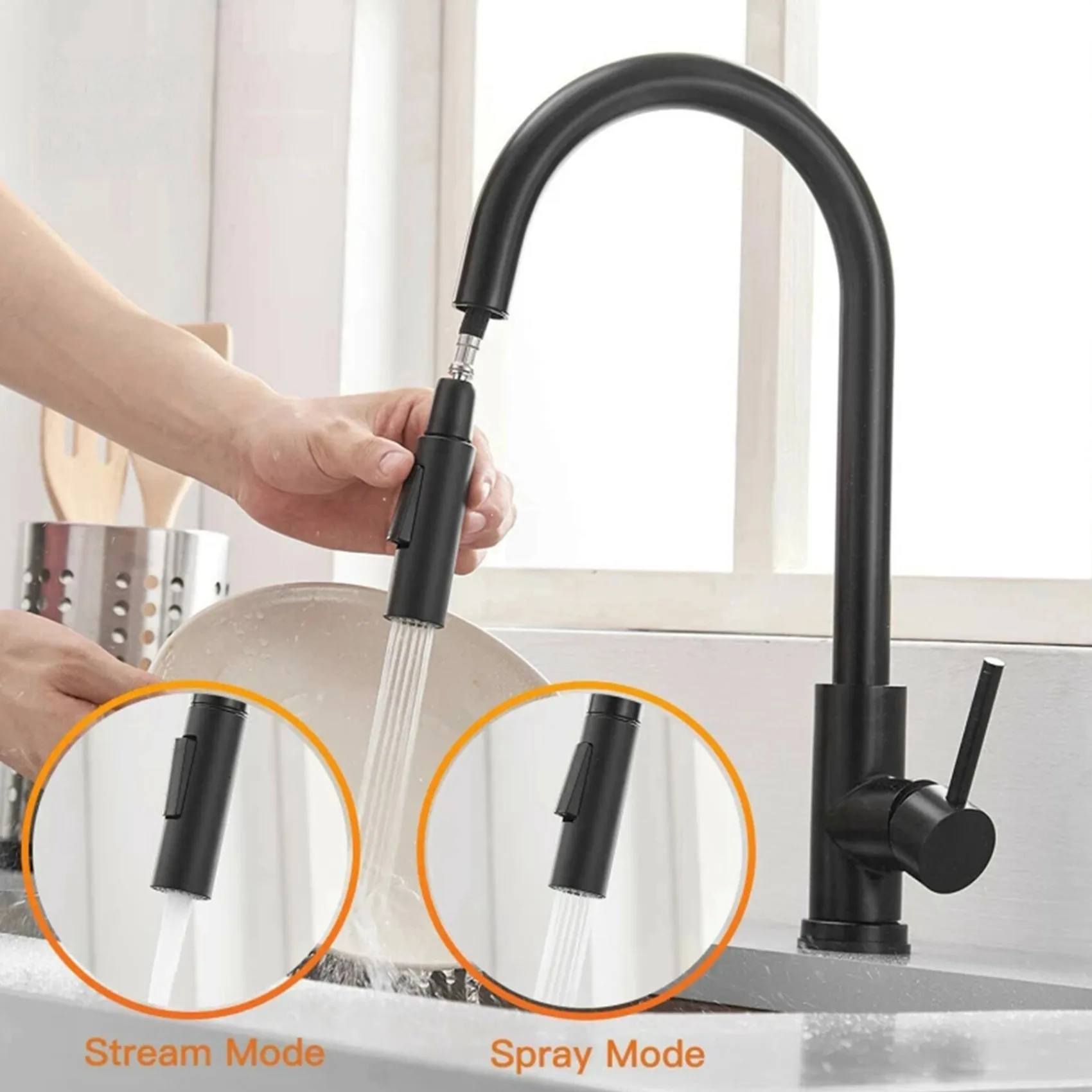 

【LAST CHANCE】Removable Stainless Steel Kitchen Faucet Kitchen Sink Faucet Smart Home Induction Press Control Sensor