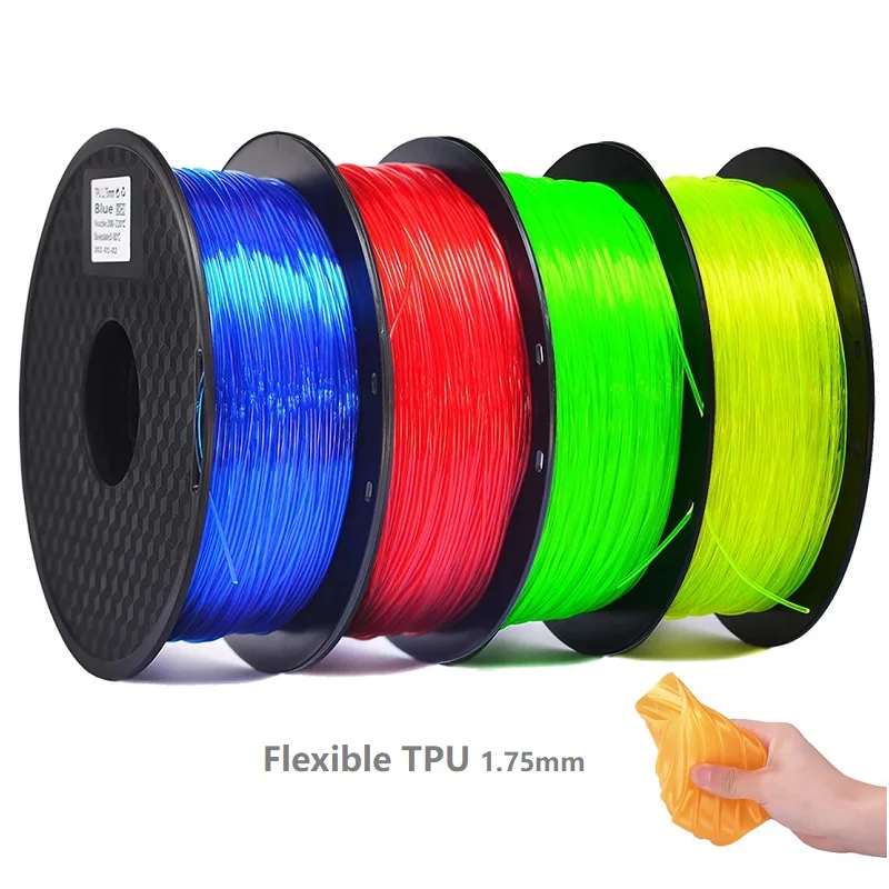 Filament flexible pour impression 3D, matériaux d\'impression 3D, TPU, brillant, arc-en-ciel, 1kg, FilTrio, 1.75mm, 250g, blanc, noir