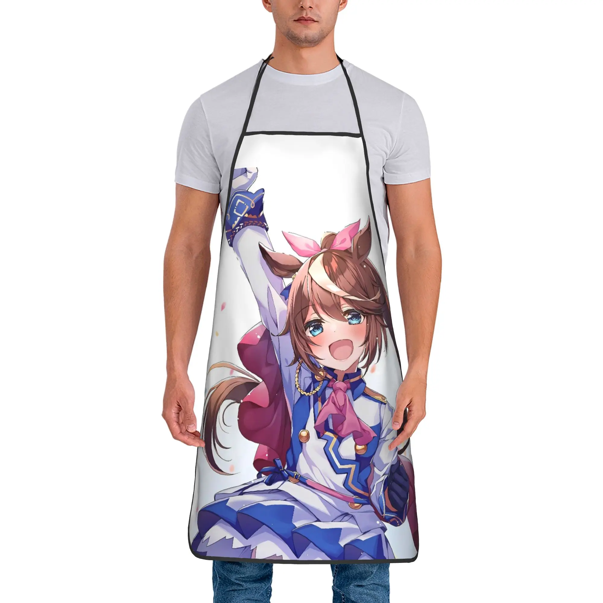 

Фартук Tokai Teio Umamusume Pretty Derby для взрослых, для барбекю, кухонный, для уборки, на заказ, без кармана