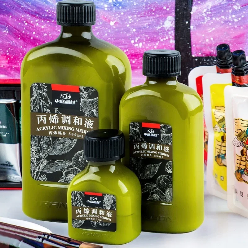 

75ml /500ml Bottle Acrylic Paint Mixed Liquid Art Painting Medium Water Color/acrylic Painting Varnish Art Creation Supplies