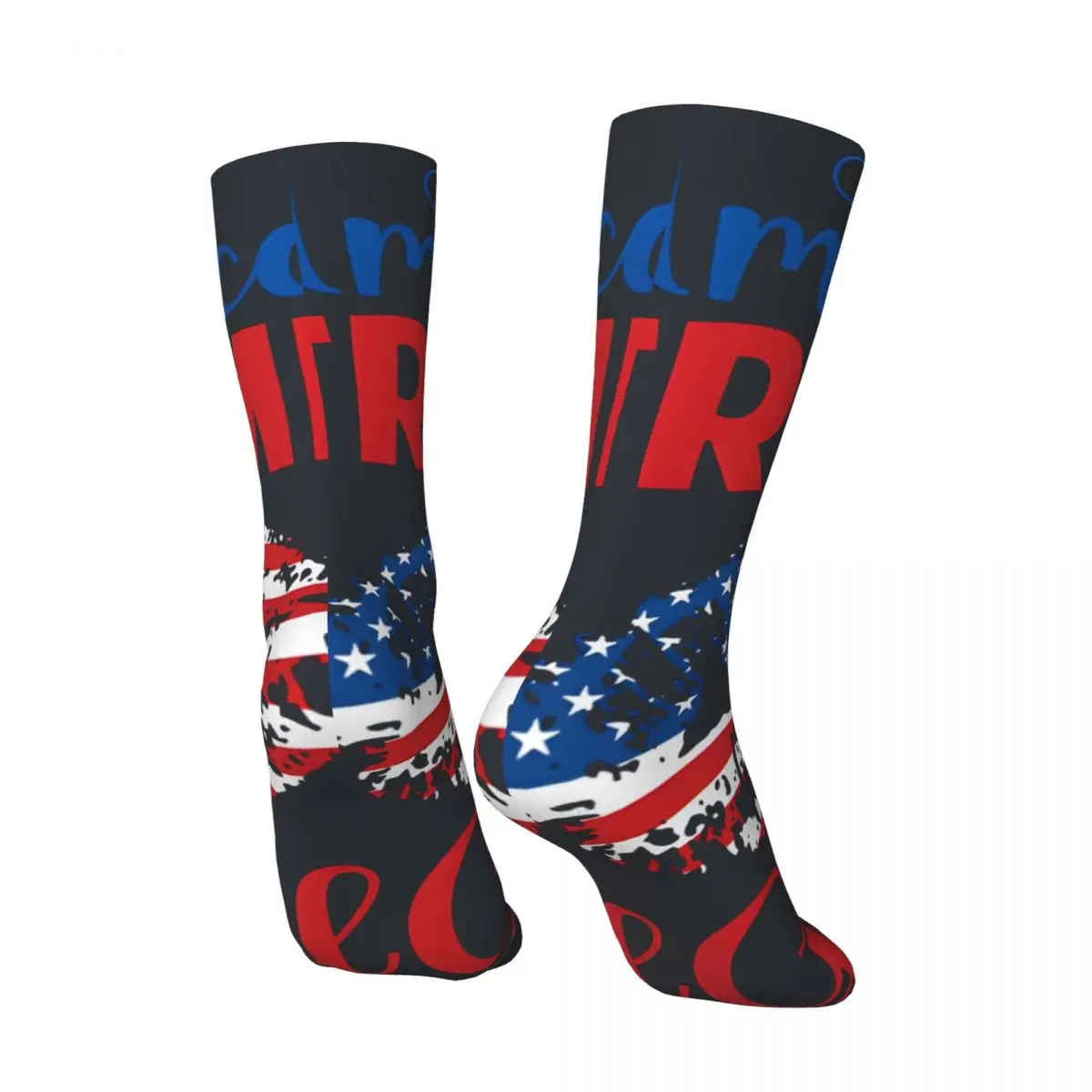 Engraçado Louco Meias De Compressão Para Homens, Unisex Crew Sock, Padrão De Qualidade Impresso, All American Funny Girl, Harajuku Trump, Novidade Presente