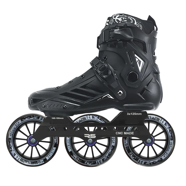 Speed Inline Skate High Ankle Roller Skates 3x125mm Wheels Marathon Professional Half Boots Skating Shoes Free Skating AliExpress