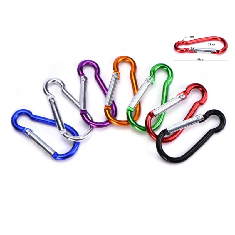 5PCS Aluminum Keyring Carabiner D-Ring Key Chain Clip Karabiner Snap Hook For Camping Fishing, Hiking, Traveling Etc.