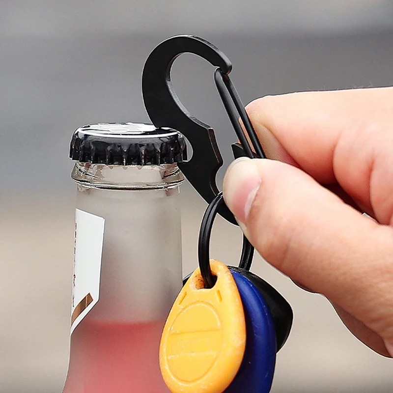 1PC Classic Mini Bottle Opening Lock Outdoor Keychain Multi Tool Spring Hook Buckle Metal Carabiner