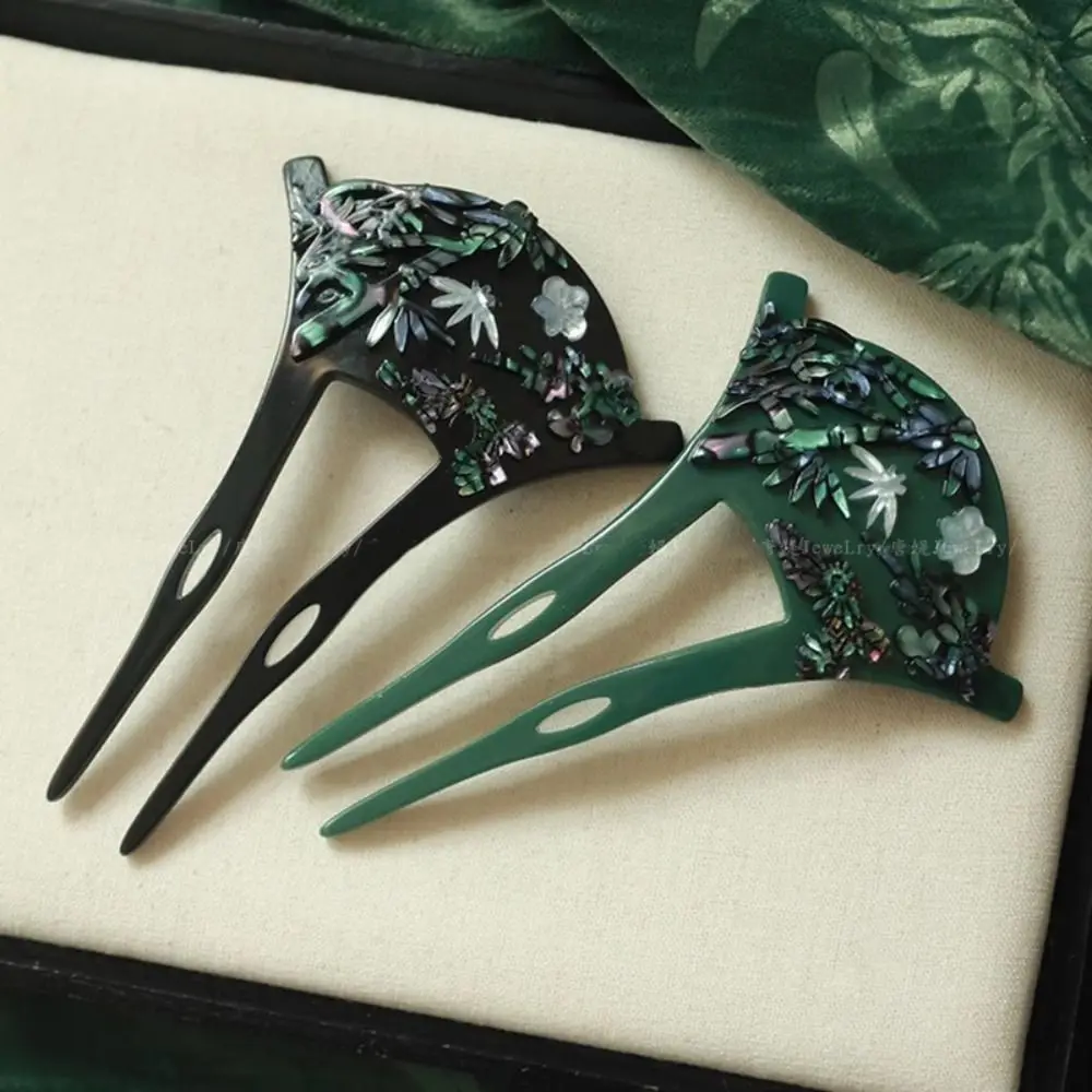 

U-shaped Fan Hair Stick Chinese Style Girl Hair Accessories U Shape Hairpin Cheongsam Hair Chopstick Ancient Style