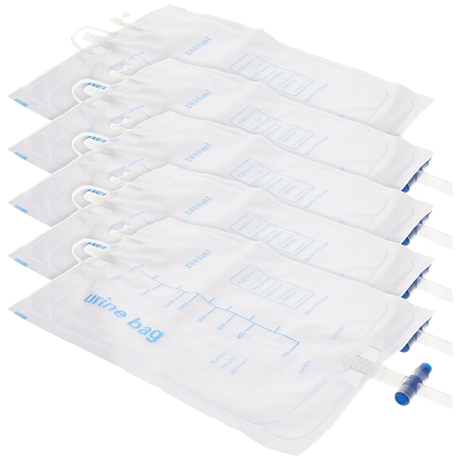 5 Pcs Drainage Bag Urine Collection Bags Sick Holder Urinary High Capacity Elder