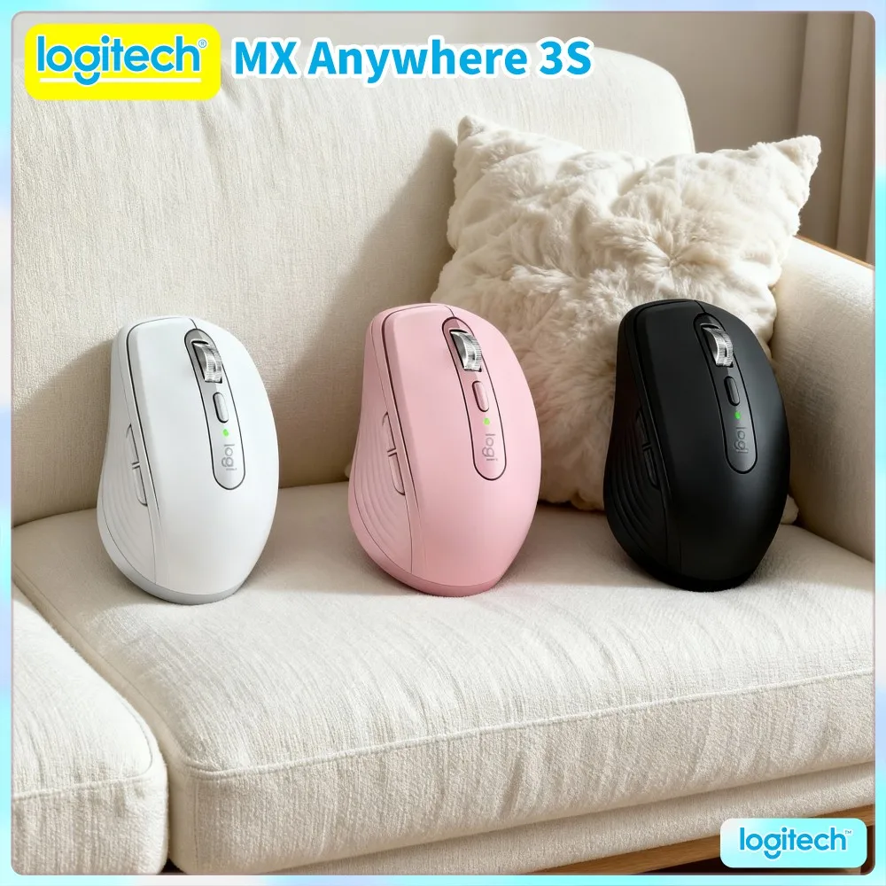 Logitech MX Anywhere 3S Creator Mouse - 8000 DPI, Magspeed Scroll, Silent Click, 3-Device Bluetooth For Office Design