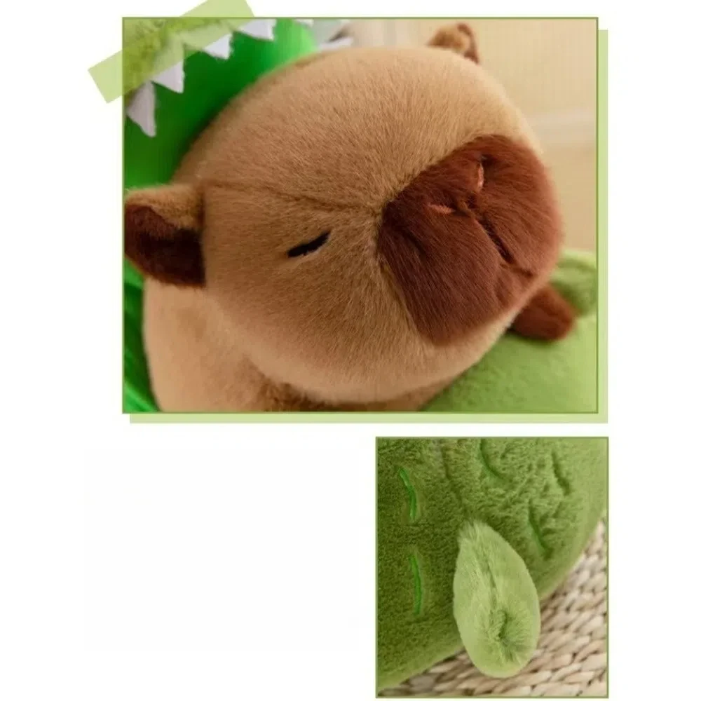 Kawaii Capybara pluche pop zachte schattige knuffels groene krokodillen afneembaar kussen kussen verjaardagscadeau