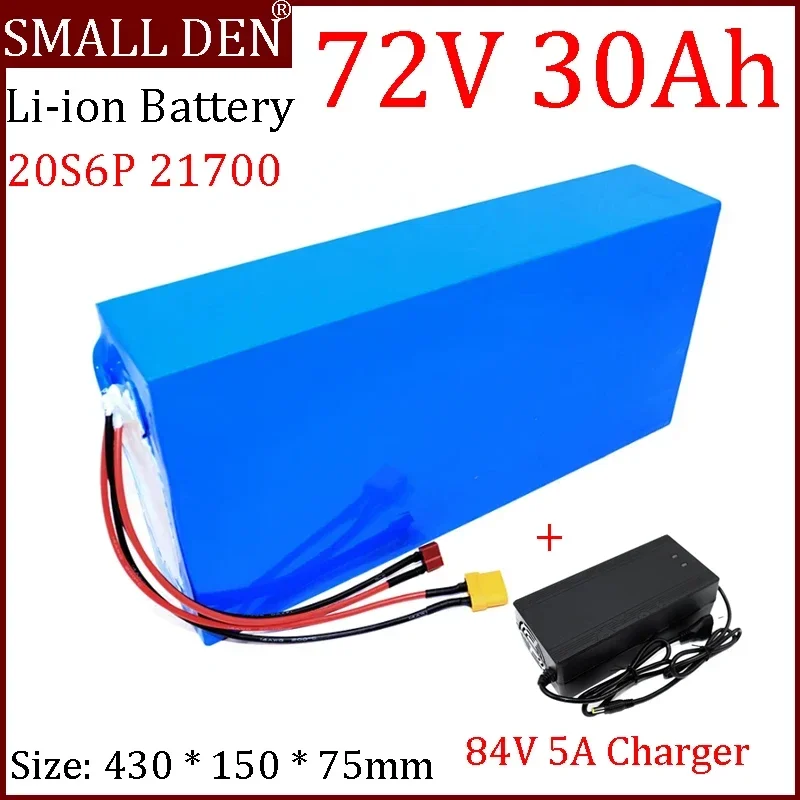 NEW 72V 30Ah 21700 lithium battery pack 20S6P 30000mAh large capacity 84V 3000W battery+5A Charger