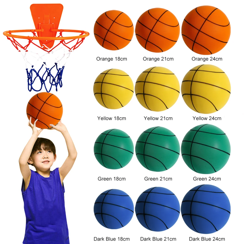 أطفال داخلي كرة السلة الصامتة 24/21/18 سنتيمتر عالية المرونة حجم 3/5/7 كتم كرة السلة كرة السلة هوب كرات هادئة الرياضة #2