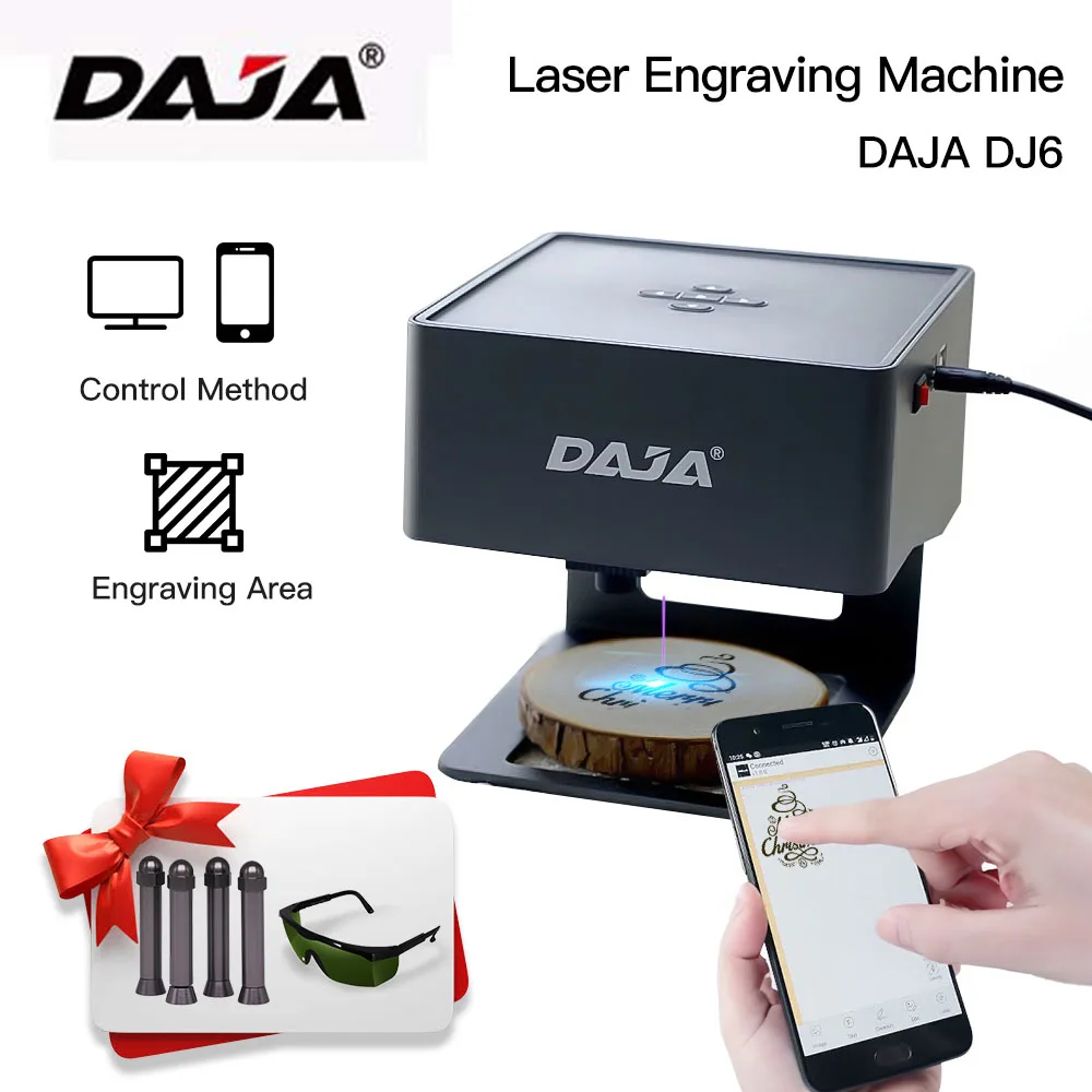 DAJA DJ6 Machines Laser Engraver CNC Laser Engraving Fast and Cutting Machine Diy Logo Printer Cutter Woodworking Wood Plastic