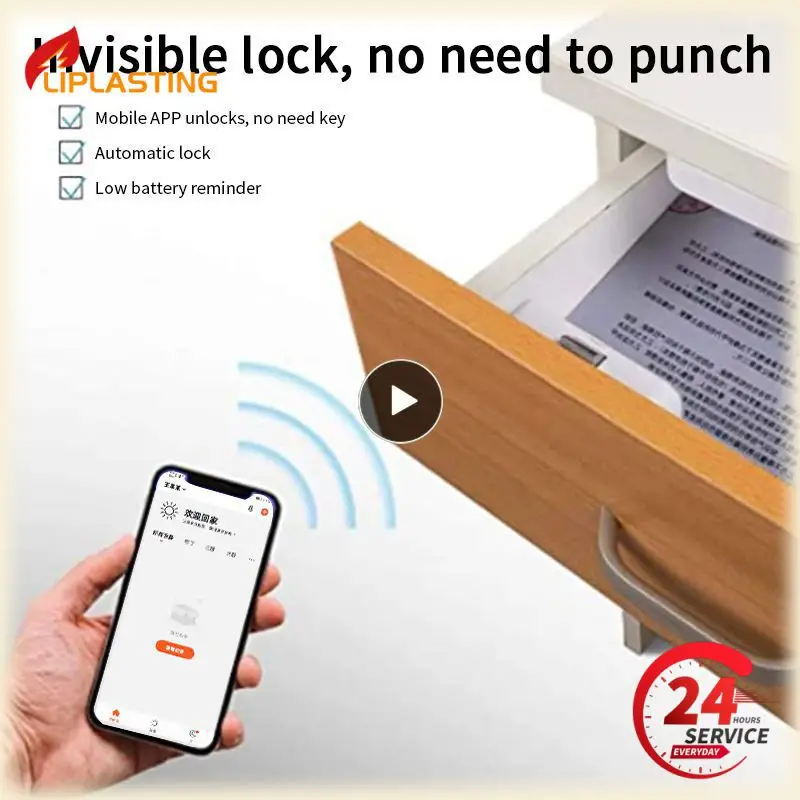 Tuya APP Remote Control Cabinet Drawer Lock Smart Home Invisible Keyless Electrics Wifi Security Phone Control Locks