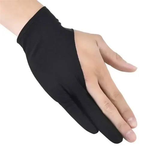 Imagen 2 del producto Guante de dibujo de artista para cualquier mesa de dibujo gráfico, 2 dedos antiincrustantes, guantes de dibujo para mano derecha e izquierda, 1 ud.