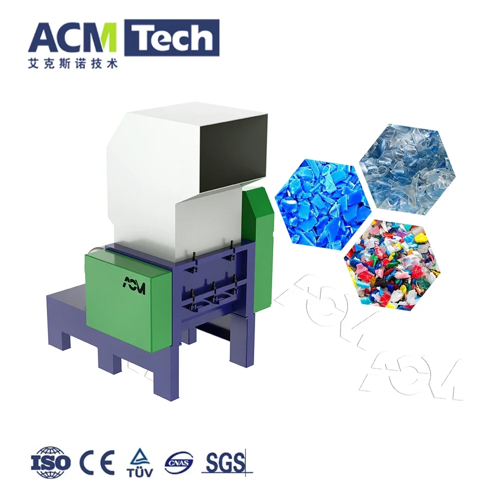 China Acmtech industrial plastic crushing machine heavy double shaft can iron aluminum steel crusher Machine