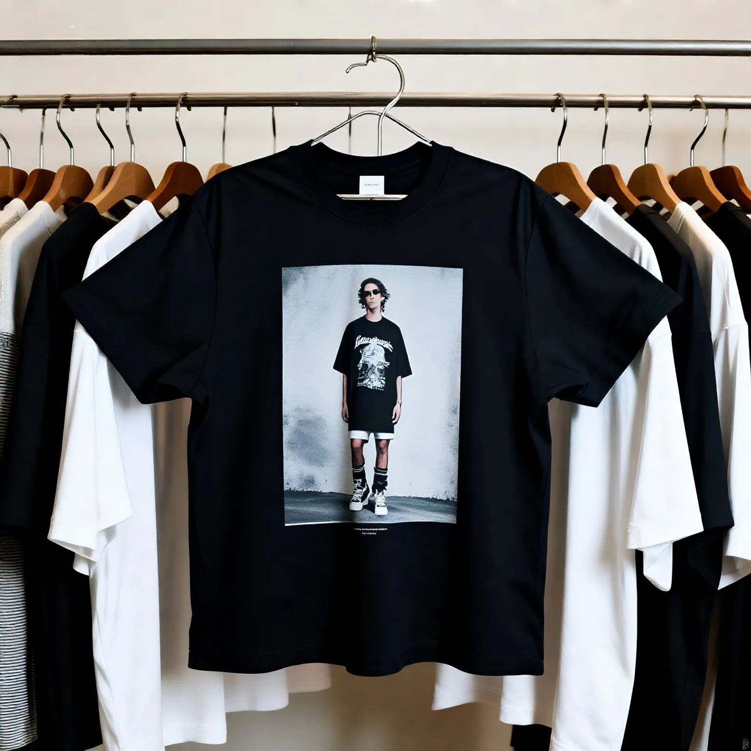 

High-quality Pure Cotton American Printed Short-sleeved T-shirt Men's Summer New Loose Trendy Youth Casual T-shirt Top