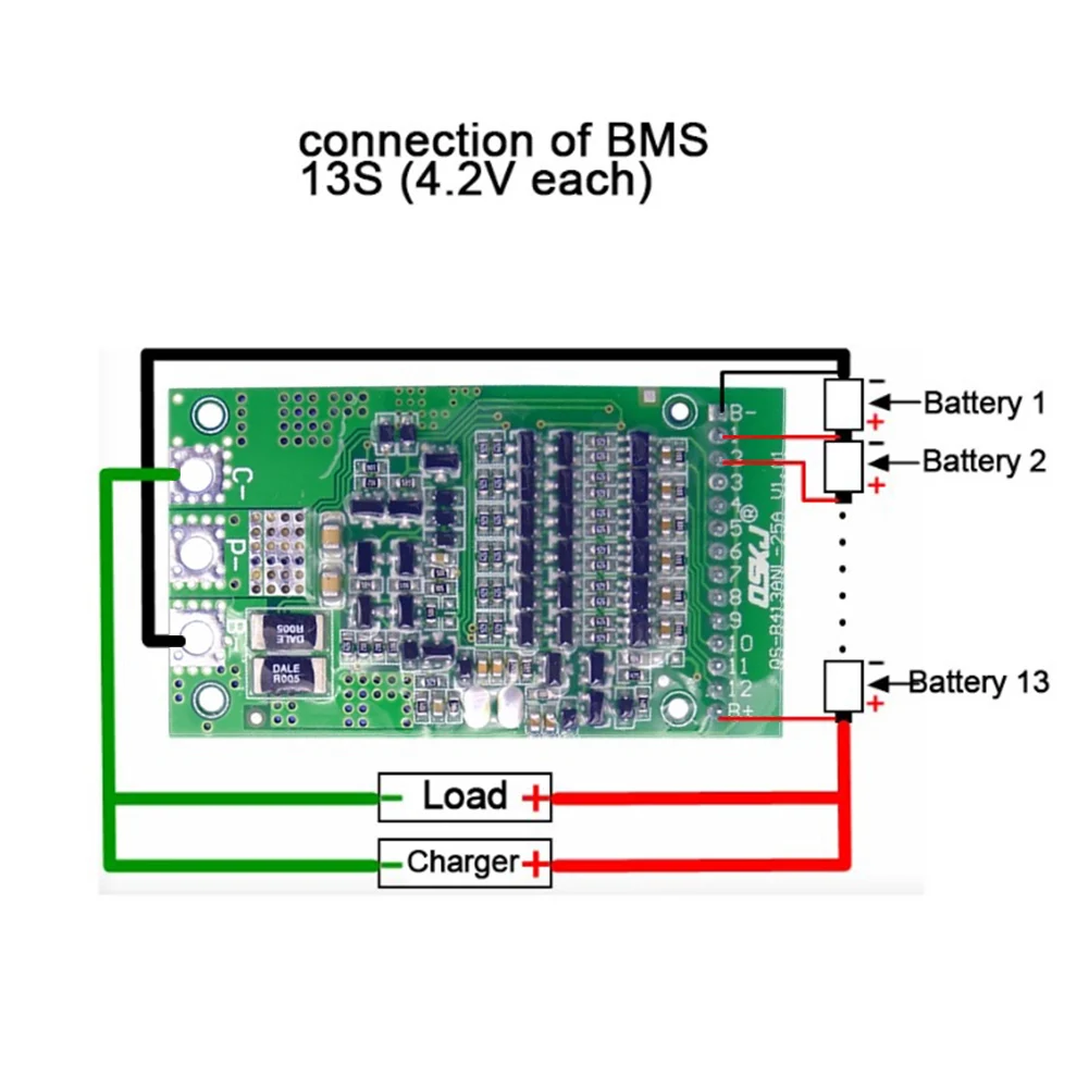 

24V 36V 48V PCB Board Replacement Protection Accessories 6S-13S 25A Battery Pack Charging Module Equalizer Board
