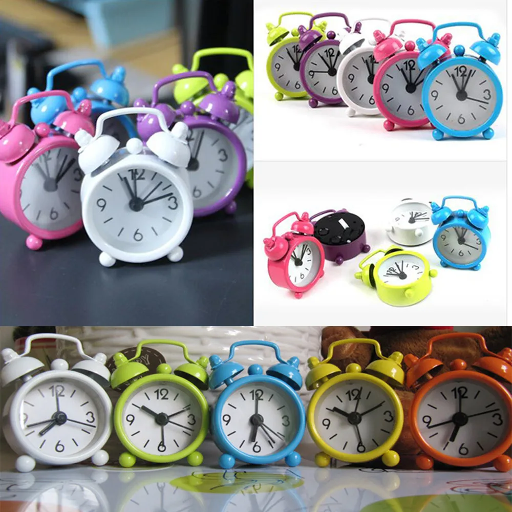 Creative Cute Mini Metal Small Alarm Clock Electronic Small Alarm Clock