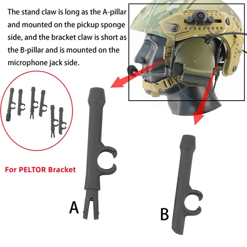 

Tactical Headset ARC Helmet Rail Adapter for Peltor Comtac II III IV Shooting Headphone for Military Helmet Bracket ARC Rail