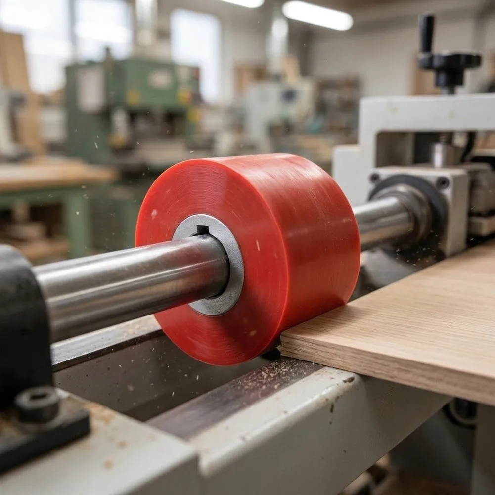 1PC Feed Roller for Sanding Tools 85x60mm Size 28mm Bore 6x3mm Keyway Red Rubber and Metal Construction Compatible