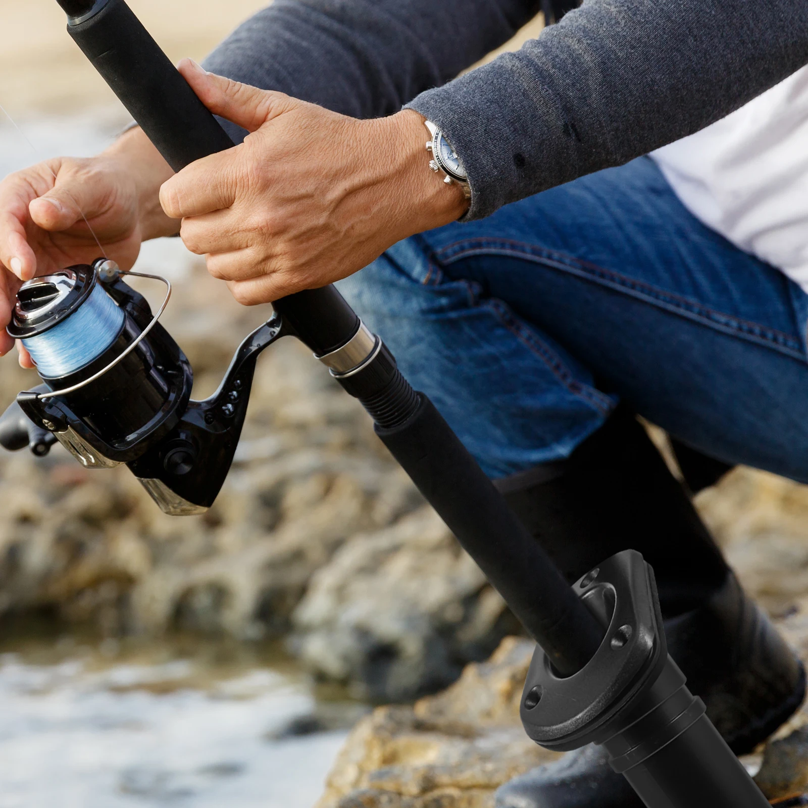 

Plastic Fishing Kayak Stand Boat Fishing Rod Holder Bank Rod Holder Boat Accessories