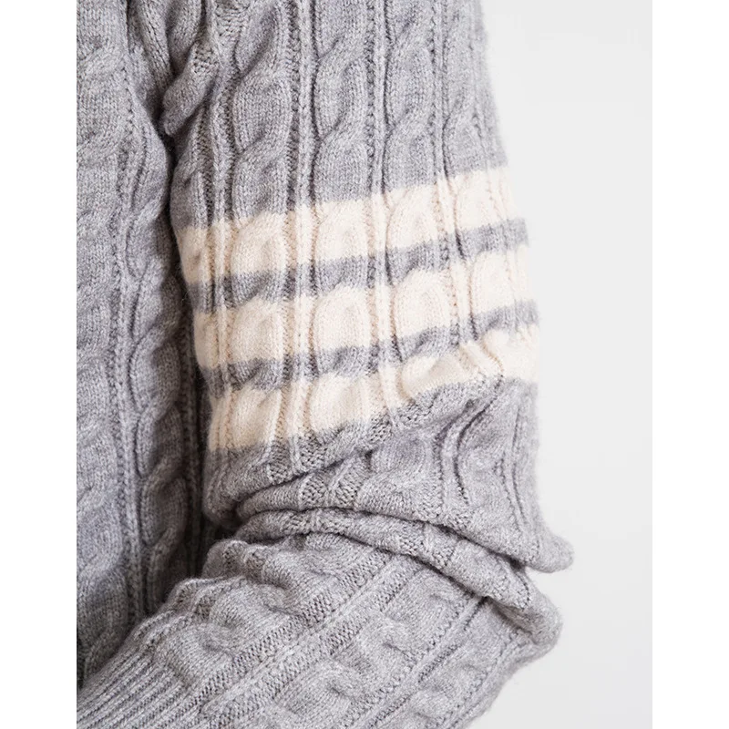 Męski sweter z okrągłym dekoltem na jesień i zimę, gruby, modny, z długim rękawem, dzianinowy top męski.