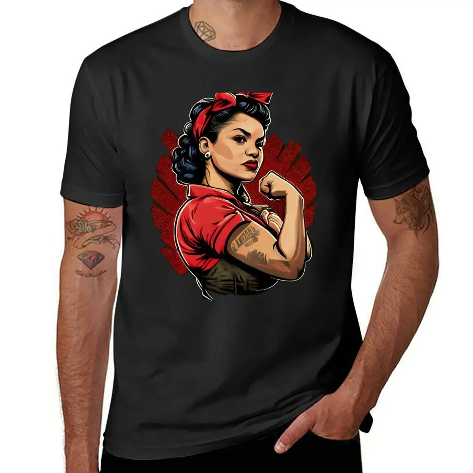 Rosalinda the Riveter - Latina Empowerment T-Shirt cute tops new edition t shirt men 100℅ cotton