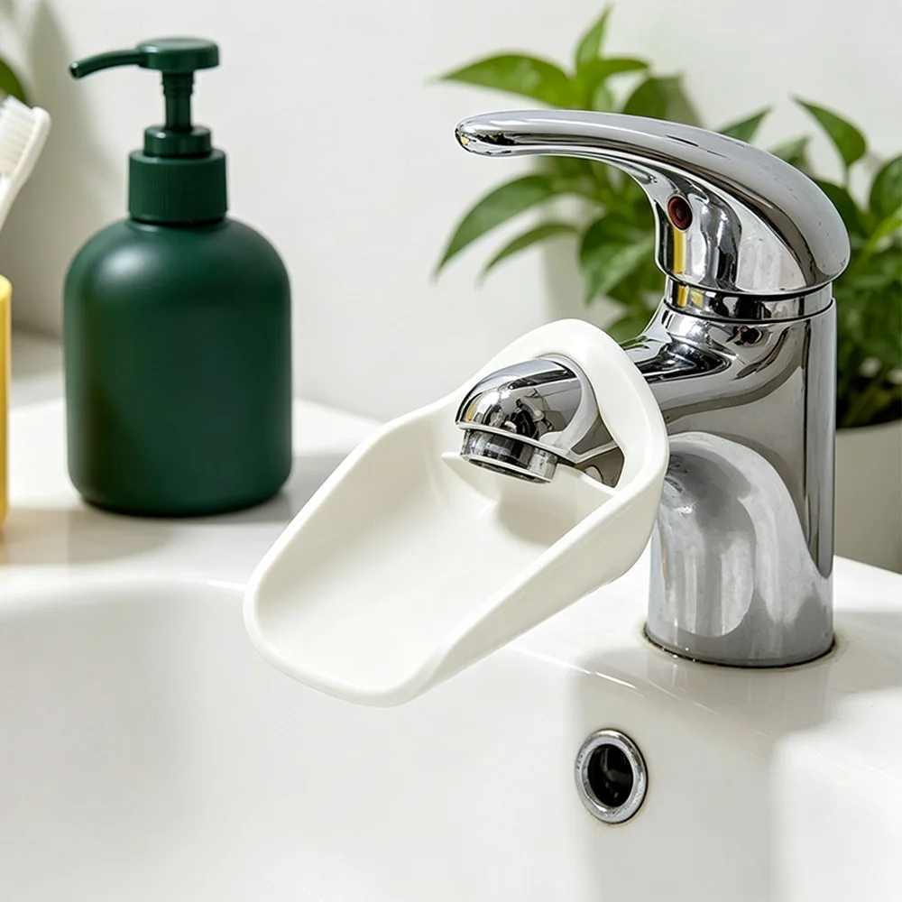 Children Wash Hands Device Adjustable Faucet Extender White Durable Sink Extender Convenient Child Hand Washing Assistant Home
