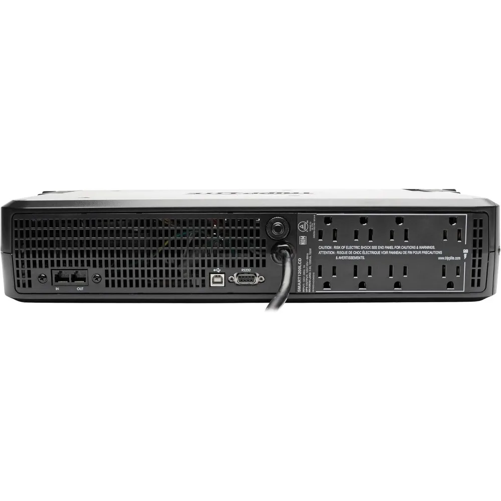 SMART1500LCD 1500VA Rack Mount UPS Battery Backup, 900W, 8 Outlets, PWM Sine Wave, Short Depth 2U Rackmount UPS, AVR, LCD Screen