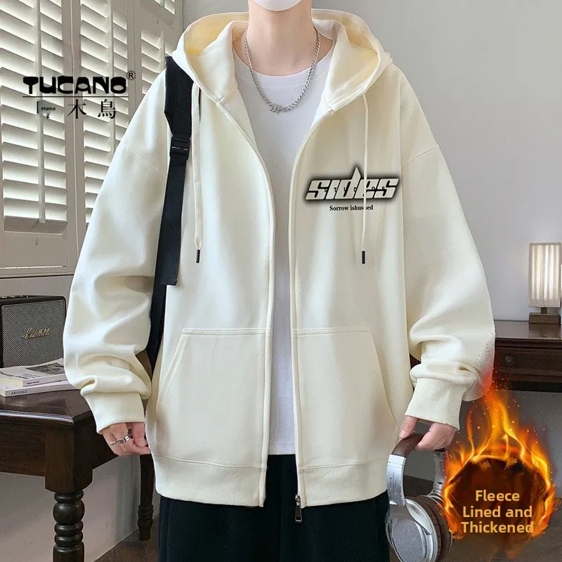 

Мужская толстовка-кардиган TUCANO Woodpeer с капюшоном, утепленная, повседневная, молодежная, осенне-зимняя верхняя одежда для студентов