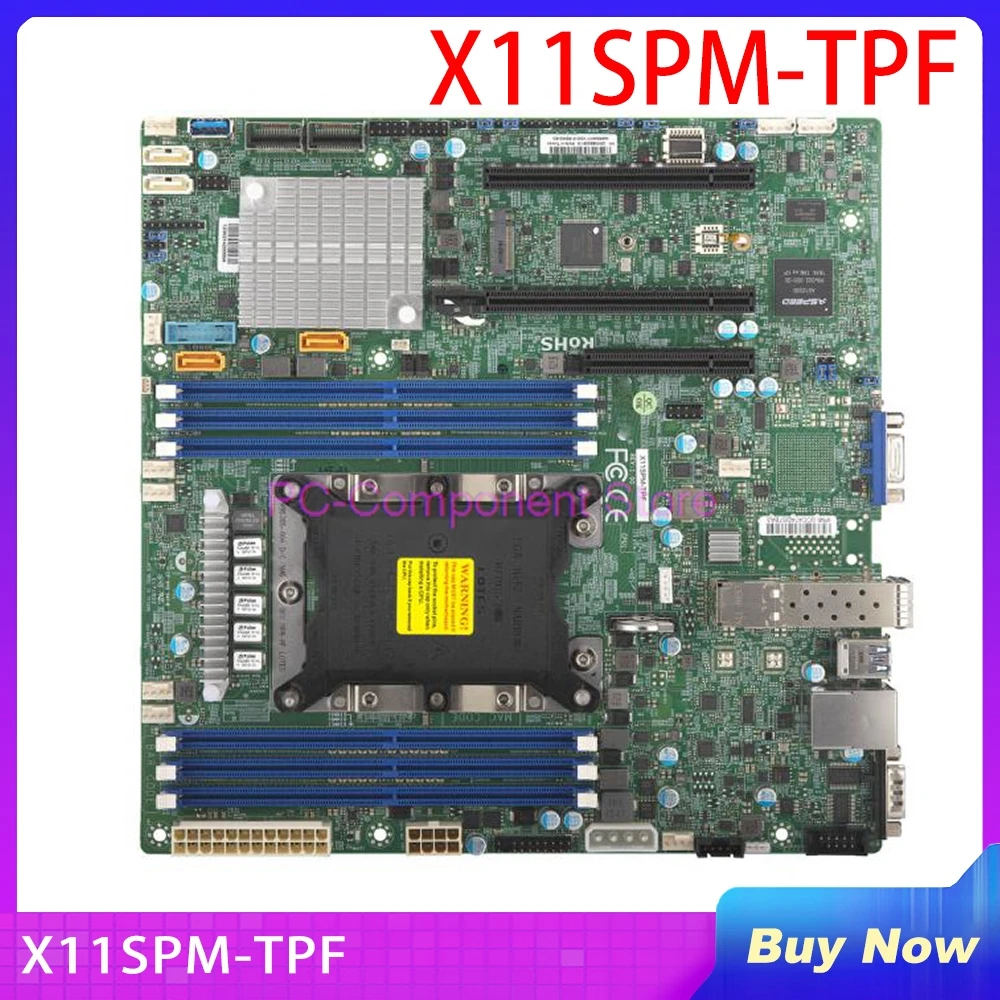 Server Motherboard For Supermicro C621 MATX SFP+ VROC DC X11SPM-TPF