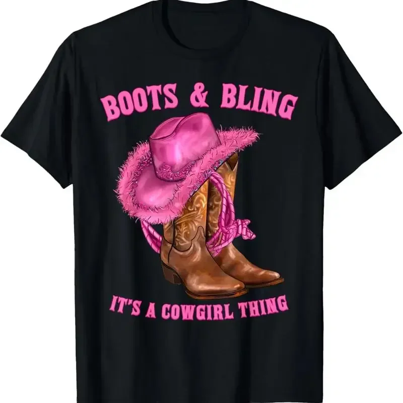 Boots and Bling It's A Cowgirl Thing Western Rodeo Cowgirls T-Shirt
