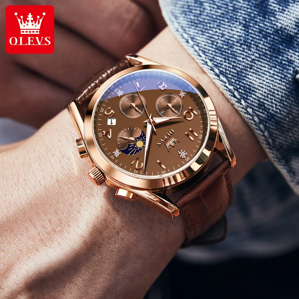 OLEVS Brand Men's Belt Multifunctional Quartz Watch 2890